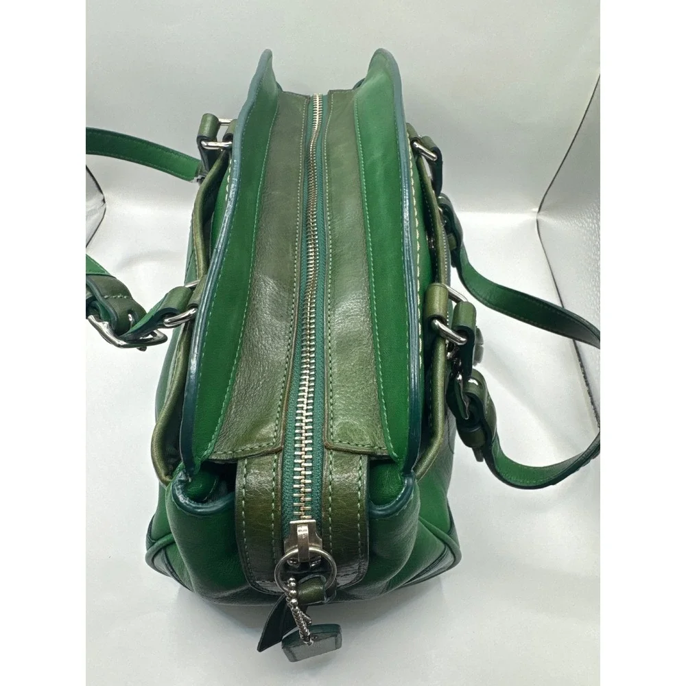 Vintage Coach 7465‎ Hamilton Kelly Green Leather Satchel Handbag